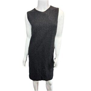 VTG 60s Pendleton Grey Wool Sheath Dress Sleeveless Pencil Pockets Size 10 Mod
